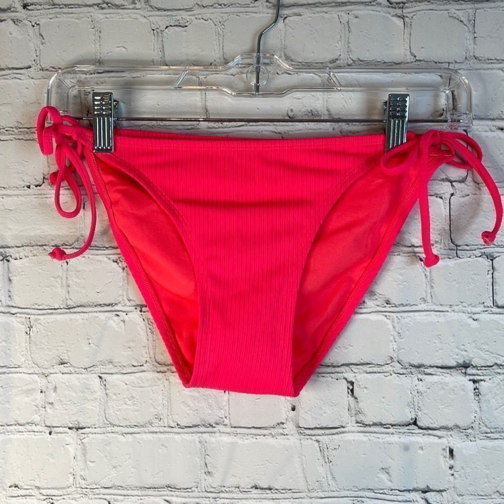 Xhilaration neon Orange Bikini Bottom, size medium, hipster fit, side tie